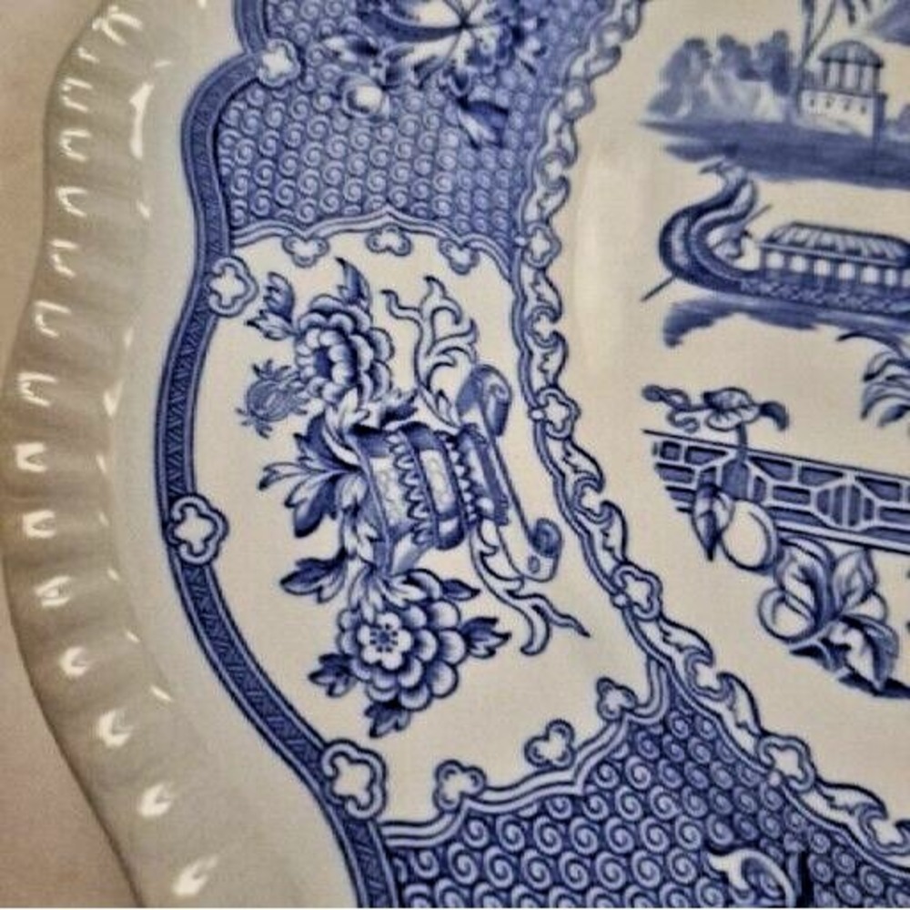 Spode Blue Room Collection Regency Series Pagoda 11" Plate Made in England - Picture 8 of 9